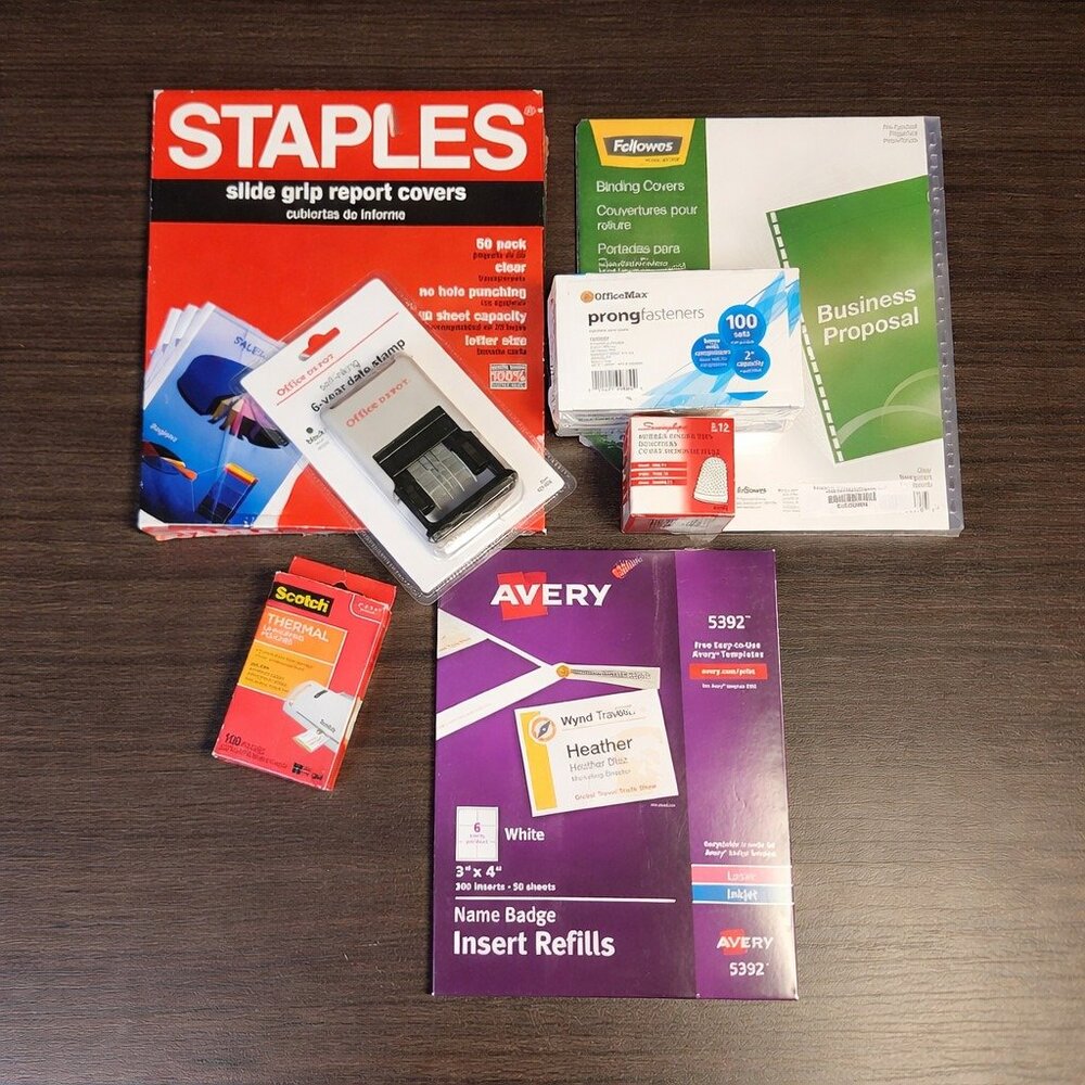 Office Supply Presentation Lot: Date Stamp Name Badge Business‎ Rubber Fingers